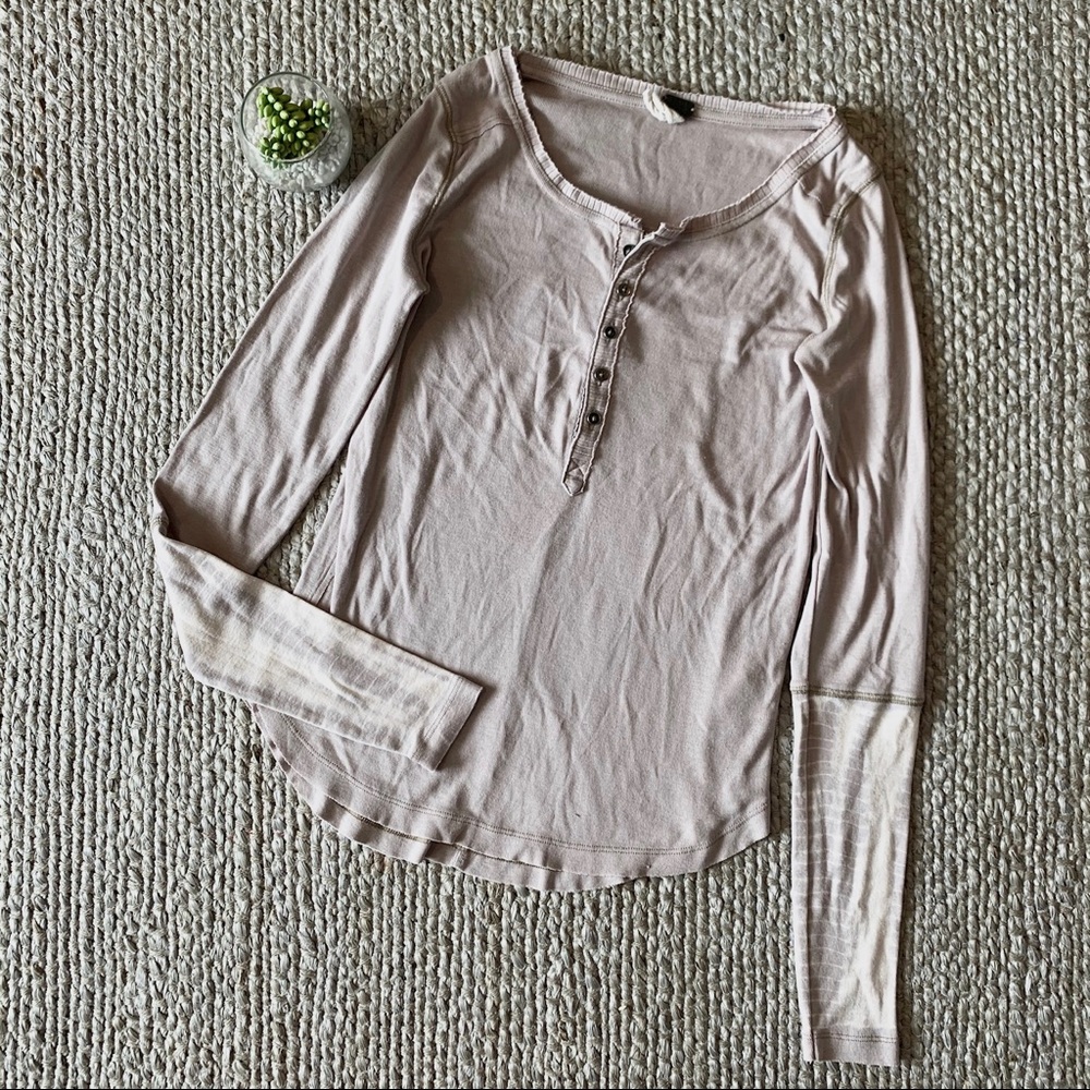 We The Free by Free People Tie Dye Cuff Henley Top